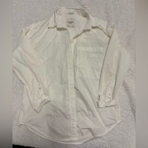 Abercrombie & Fitch White Casual Button Down Shirt